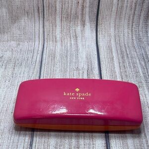 Kate Spade Pink Orange Clam Shell Sunglass Eyeglass Case Hard Case